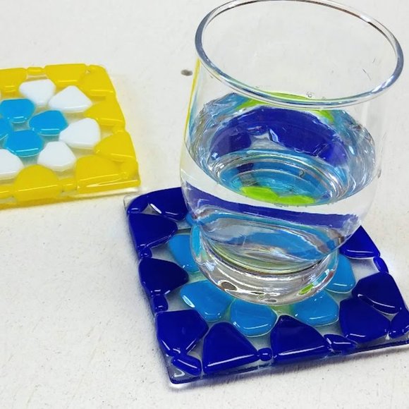 Fused Glass Granny Square Coasters - Picture 6 of 10